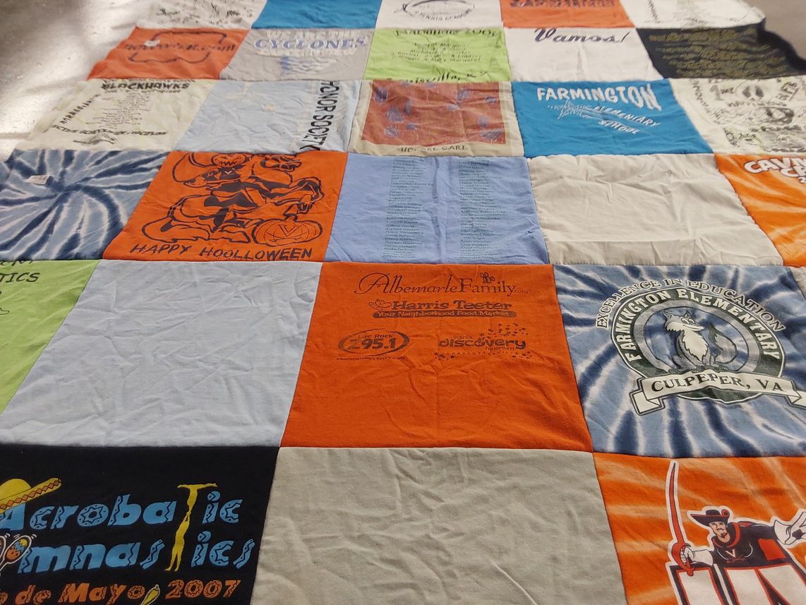 T-shirt quilt featuring cyclones by Cassandra from MN