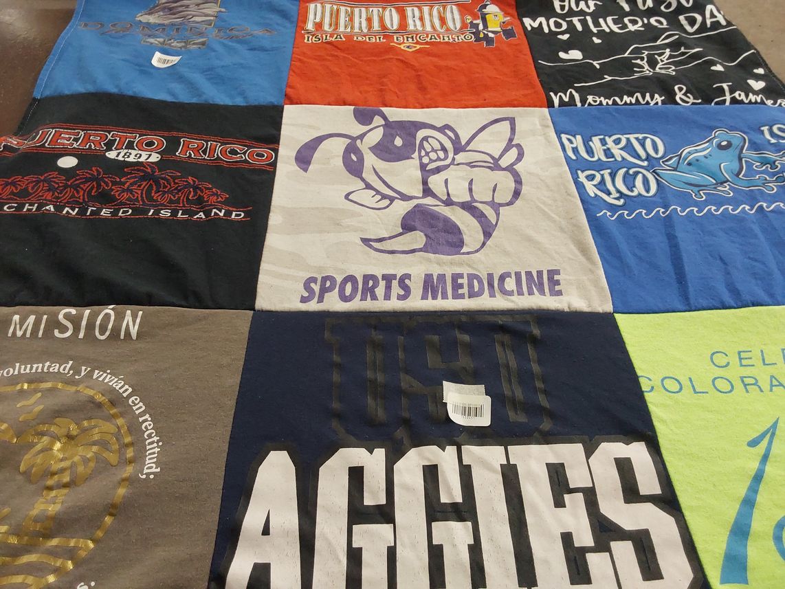 T-shirt quilt featuring utah state university aggies by Sarah from UT