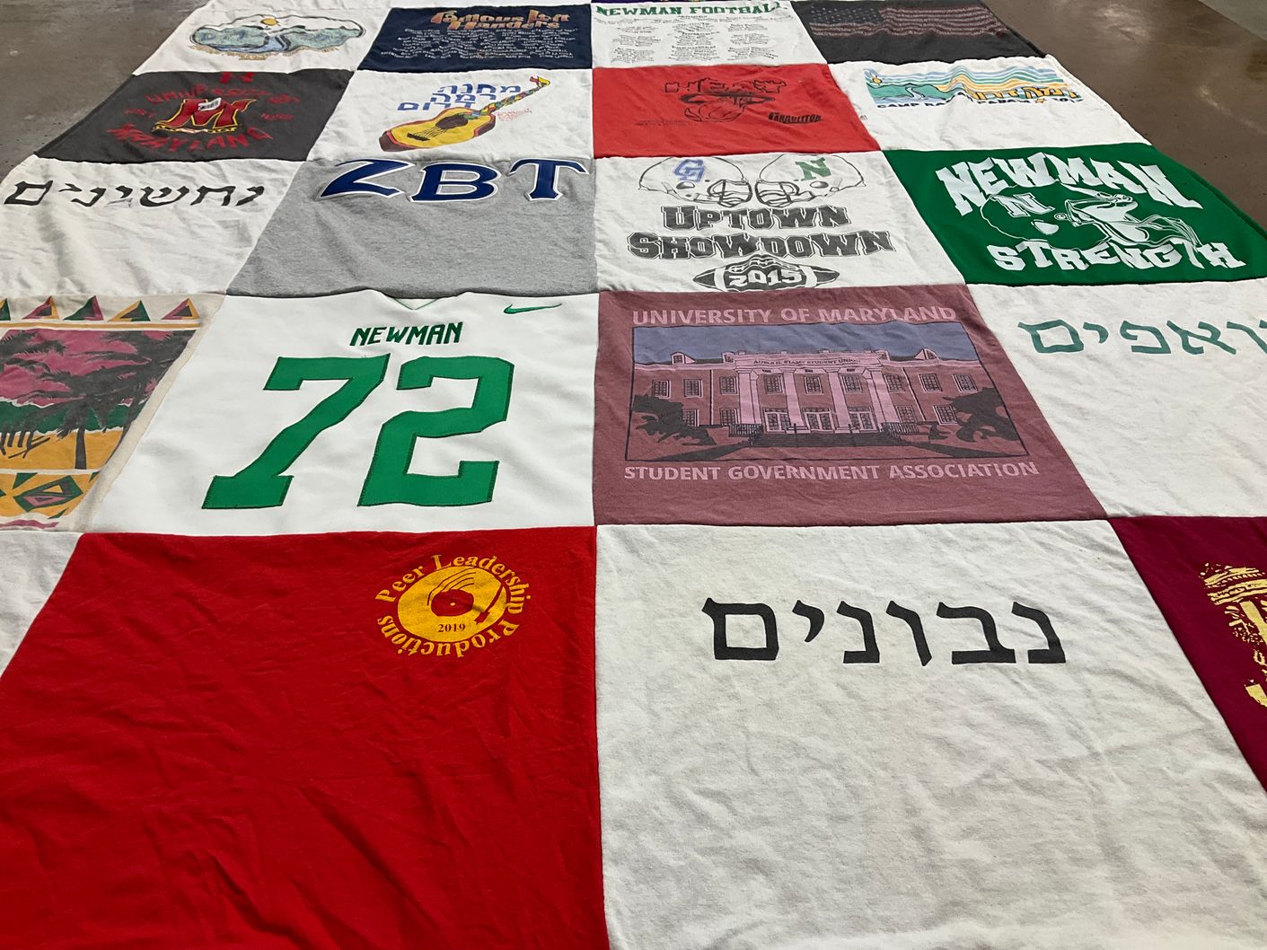 T-shirt quilt from university of maryland by Natalie Barrocas from LA