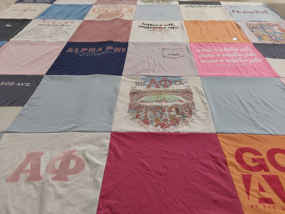 T-shirt quilt from university of oklahoma by Barbara from TX