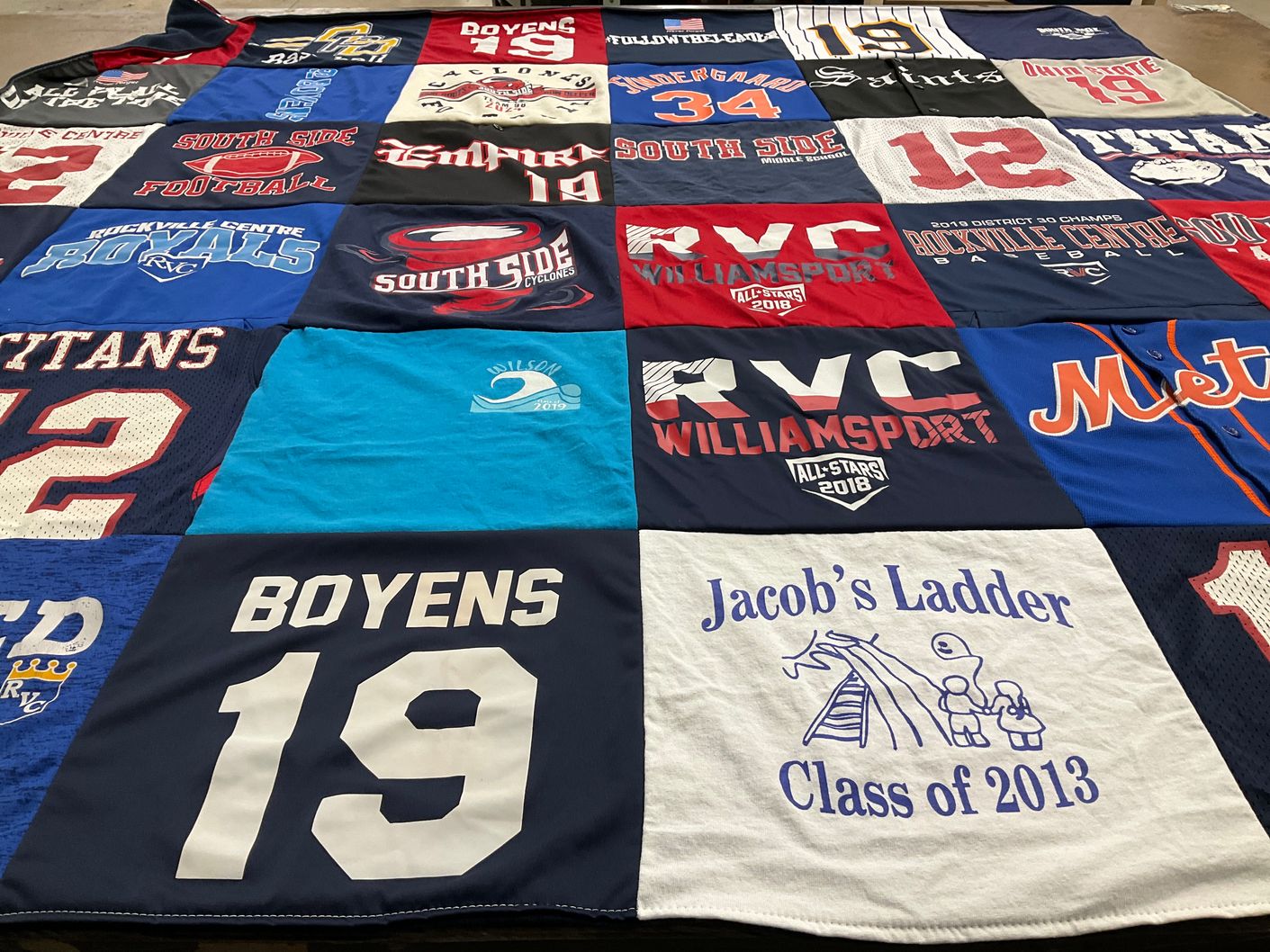 T-shirt quilt featuring rockville centre royals, rockville centre titans by Kerry from NY