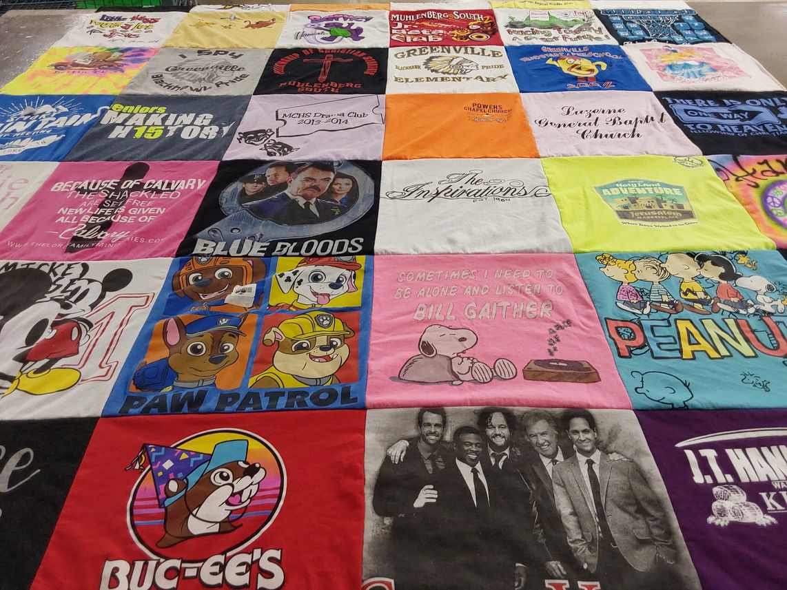 T-shirt quilt from muhlenberg south high school, huntingburg high school by Jeanetta from KY