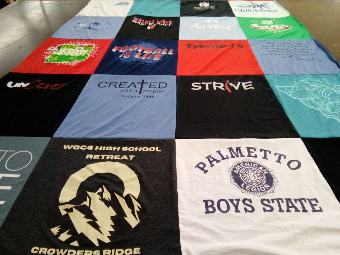 T-shirt quilt from wgcs high school by Tyra from SC