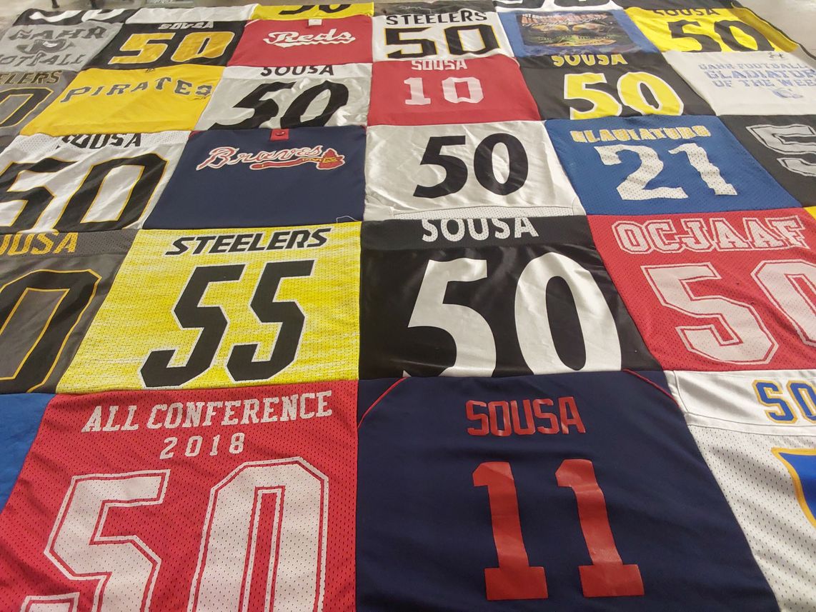 T-shirt quilt featuring pittsburgh steelers by Renee from CA