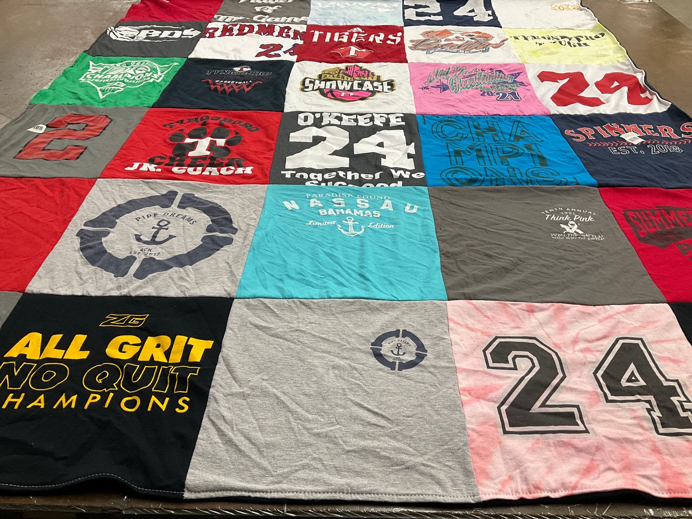 T-shirt quilt from nassau university by marybeth from MA