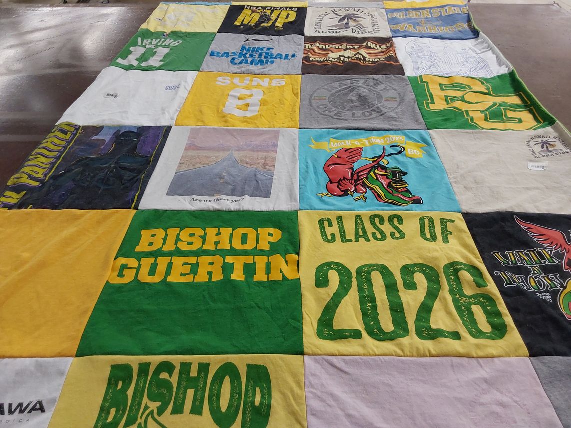 T-shirt quilt featuring golden state warriors by Trish from NH