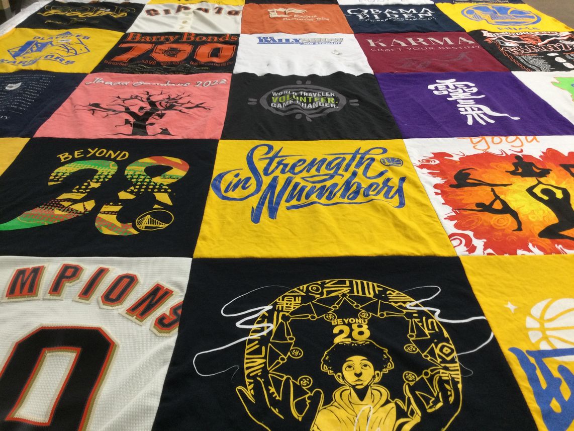 T-shirt quilt featuring golden state warriors by Manikya from CA