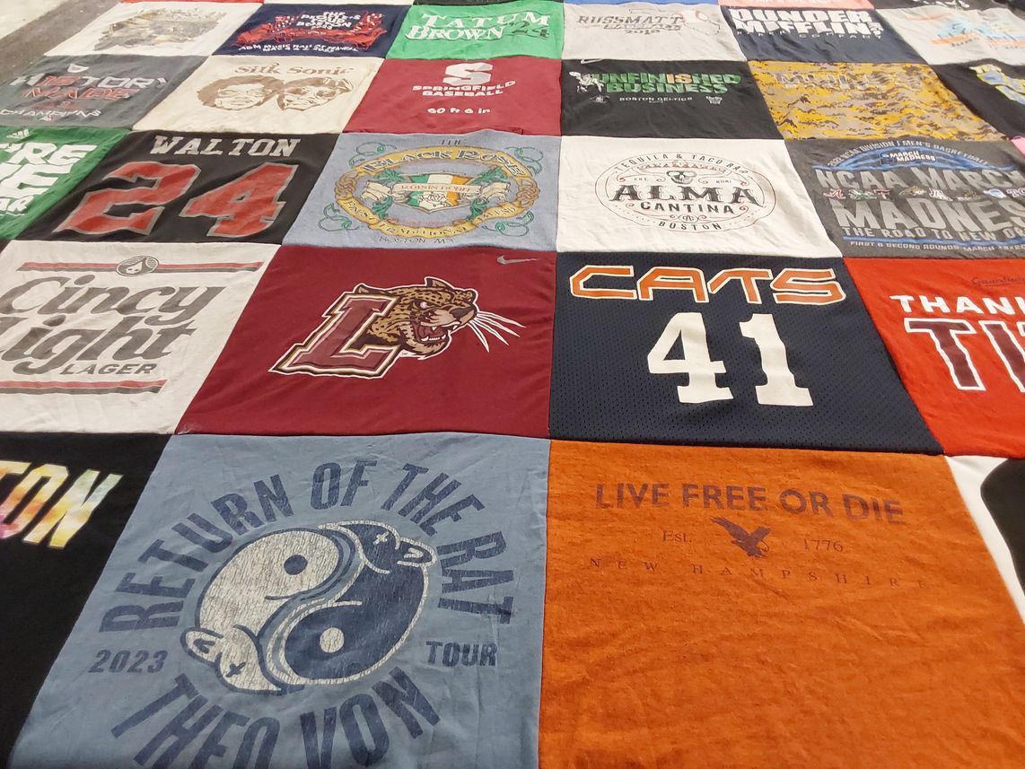 T-shirt quilt from loyola university by Rachel from MA