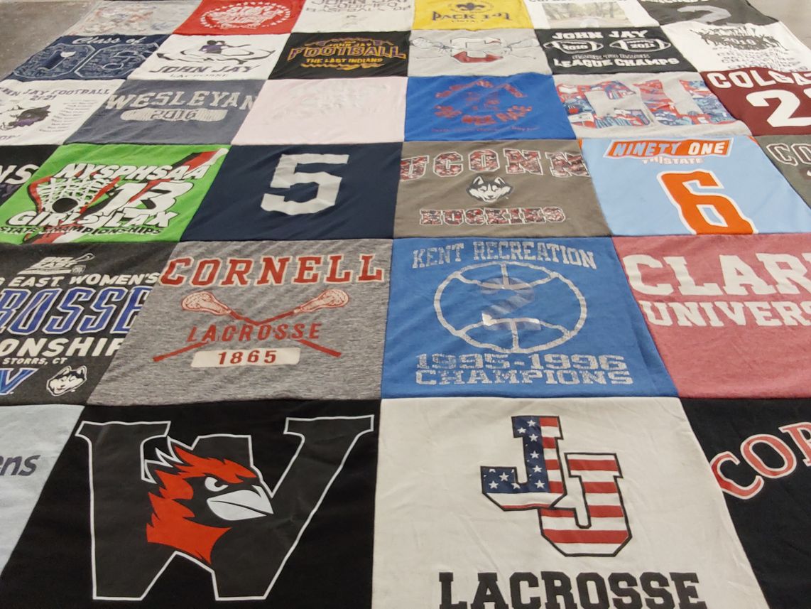 T-shirt quilt from cornell university, wesleyan university by Kevin from NY