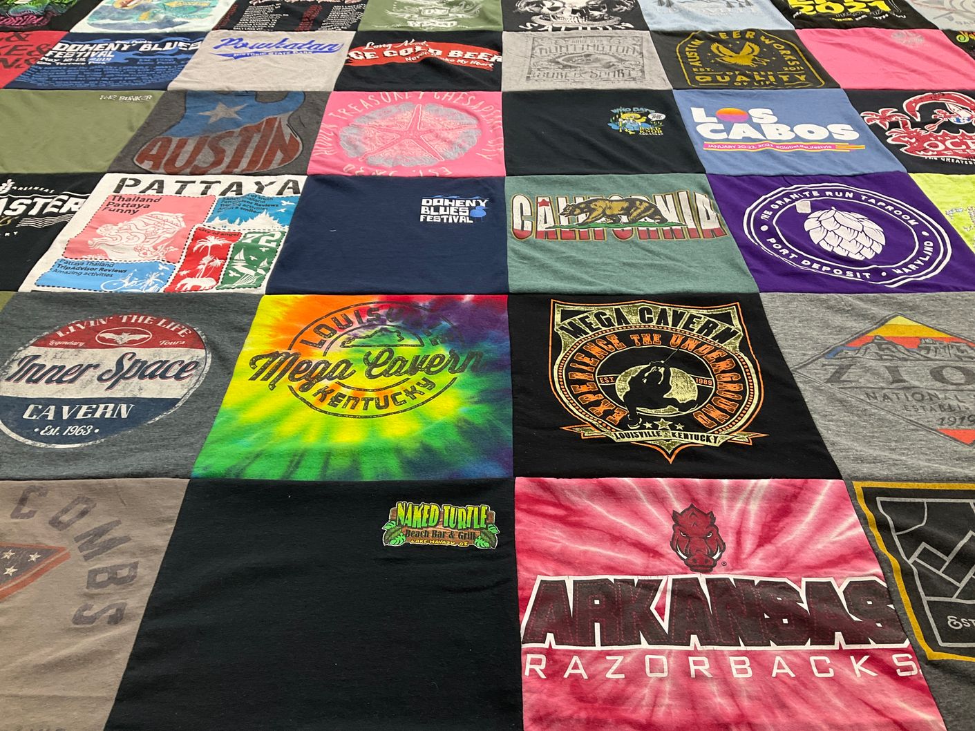 T-shirt quilt featuring arkansas razorbacks by Kathleen from CA