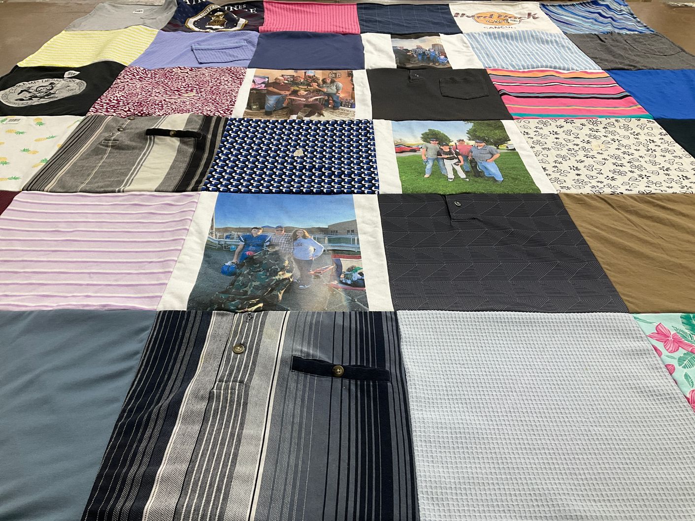 T-shirt quilt with photography, fashion themes by Andrea from WV