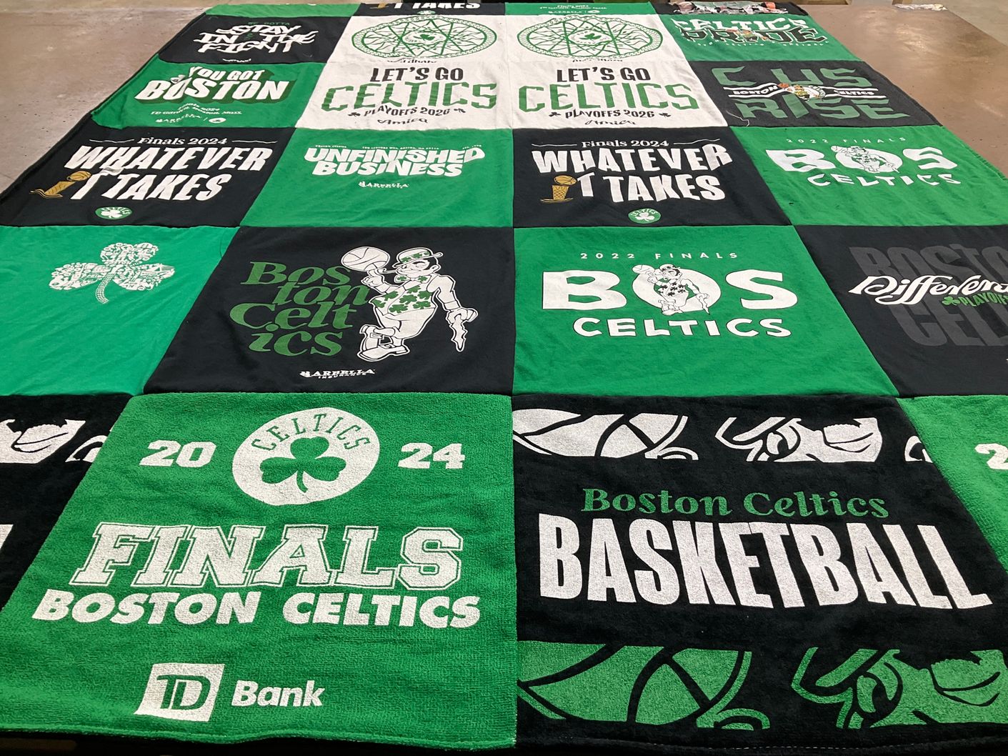 T-shirt quilt featuring boston celtics by Stephanie from MA