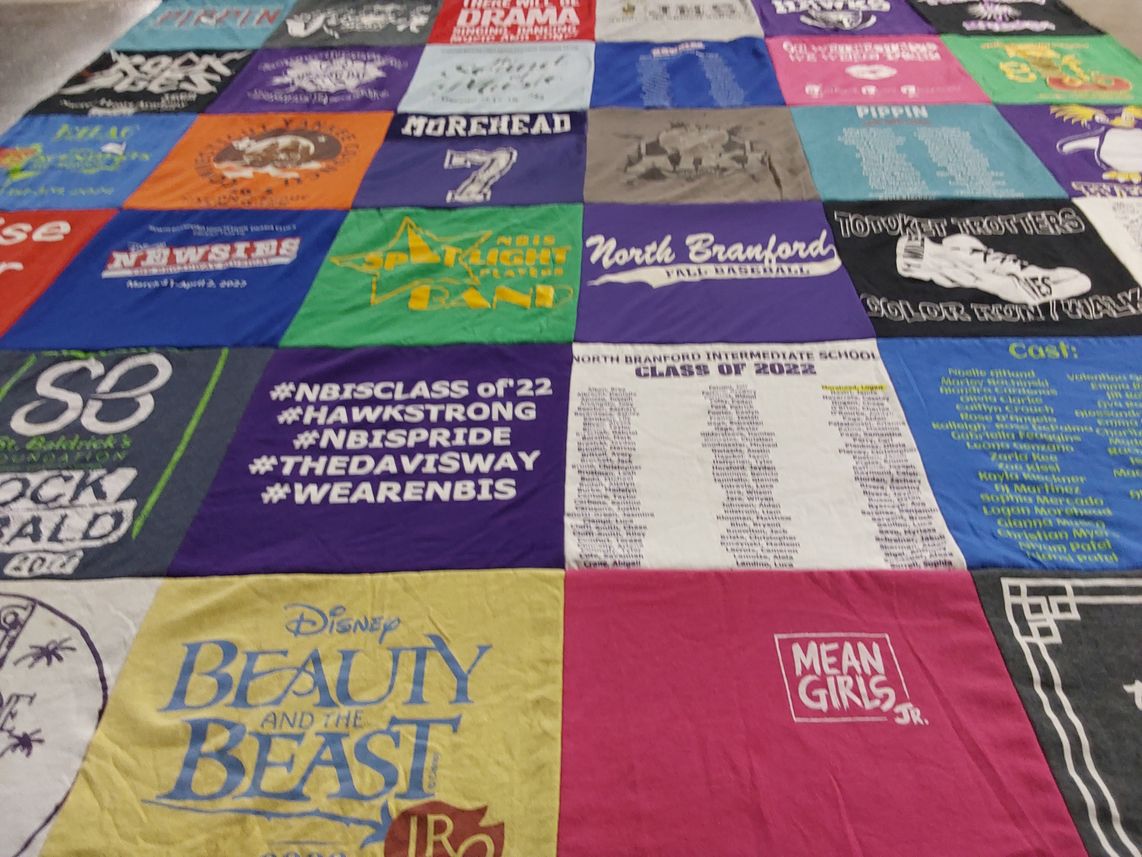 T-shirt quilt from north branford intermediate school by Kathy from CT