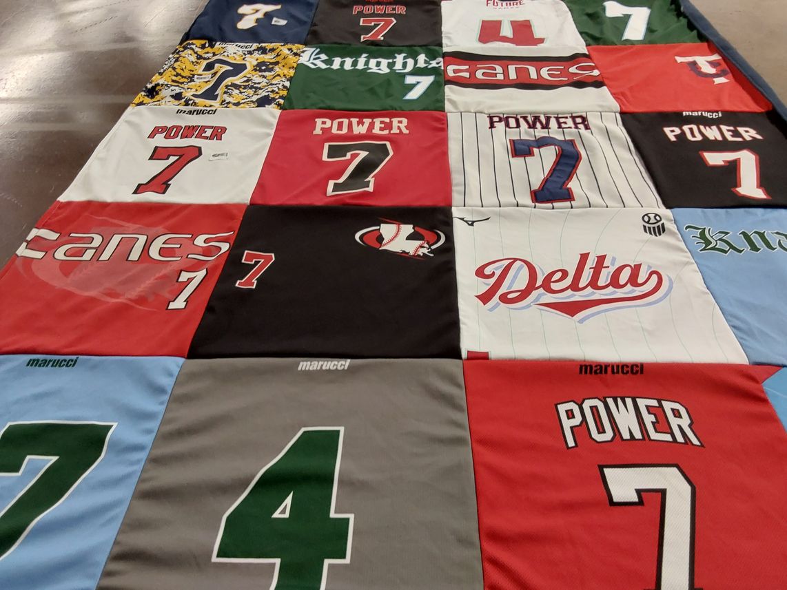 T-shirt quilt featuring canes, knights by Aimee’ from LA