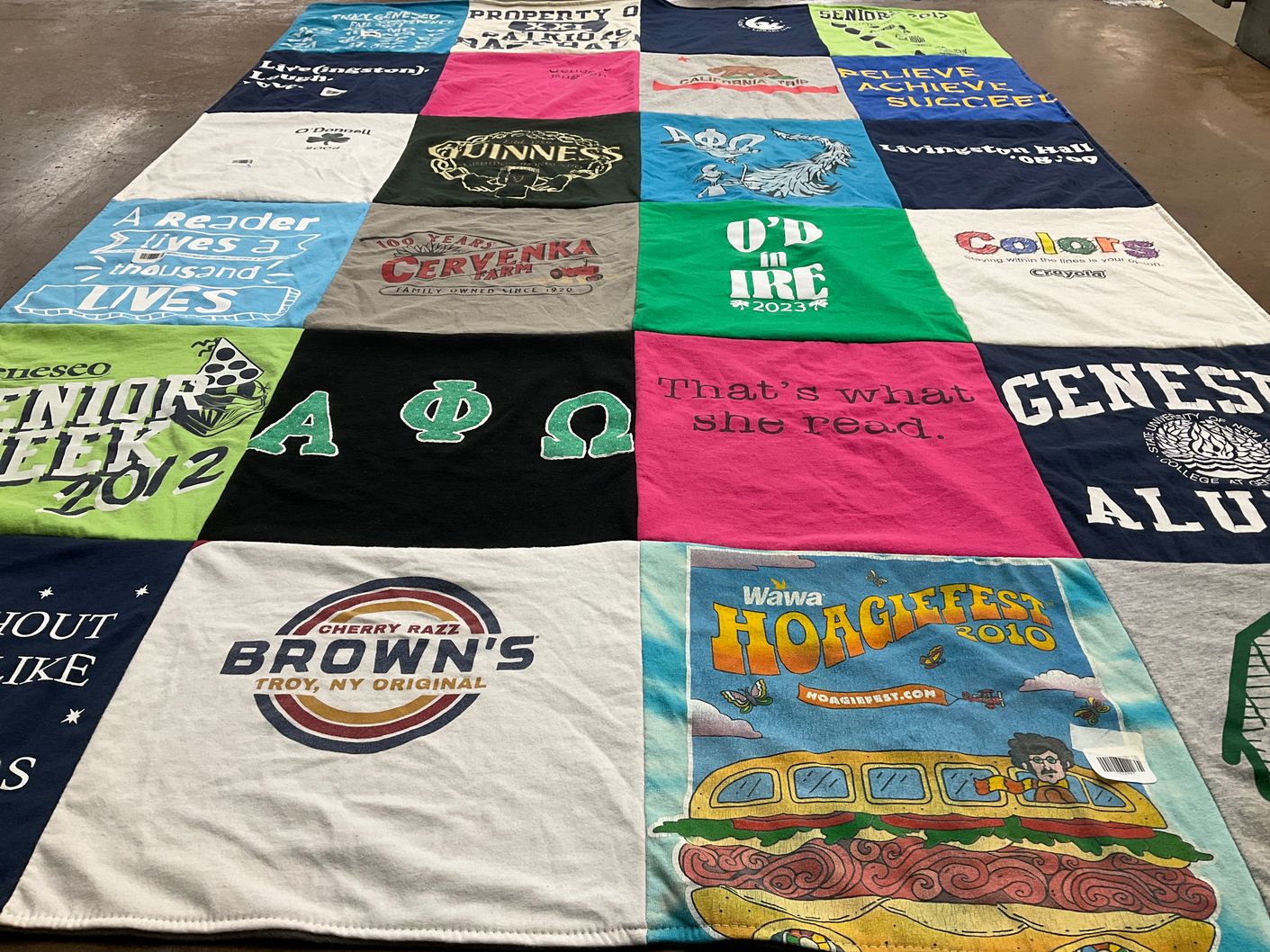 T-shirt quilt from geneseo college by Dan from NJ