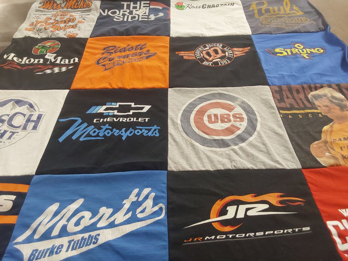 T-shirt quilt with nascar themes by Lisa from FL