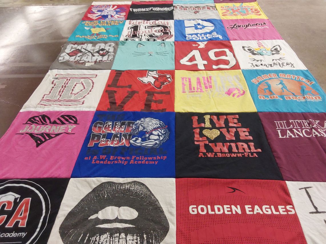 T-shirt quilt from a.w. brown fellowship leadership academy by Courtney from TX