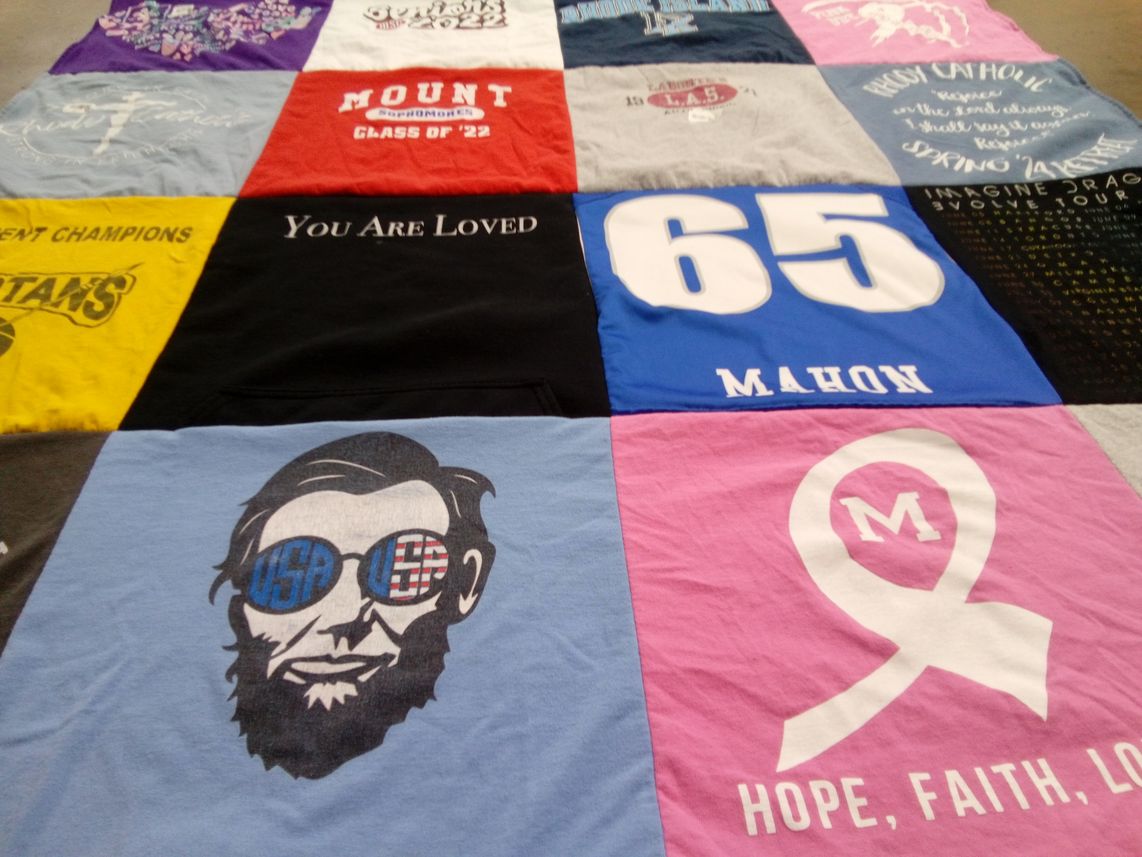 T-shirt quilt from mount saint joseph academy by Stefanie from RI