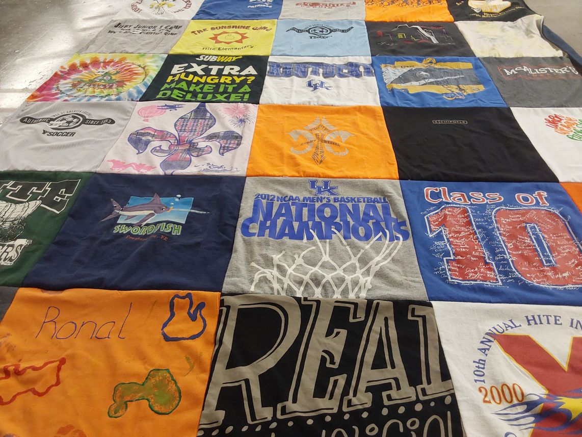 T-shirt quilt from university of kentucky by Mary from IN