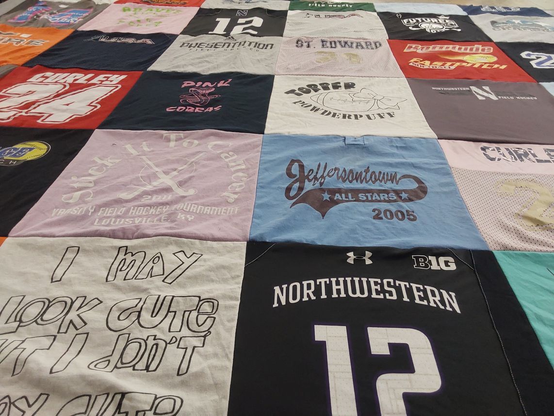 T-shirt quilt from northwestern university by Michelle from KY