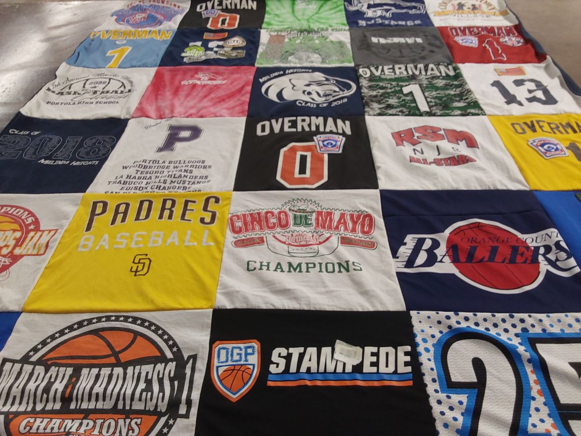 T-shirt quilt featuring san diego padres, orange county ballers by Susan from CA