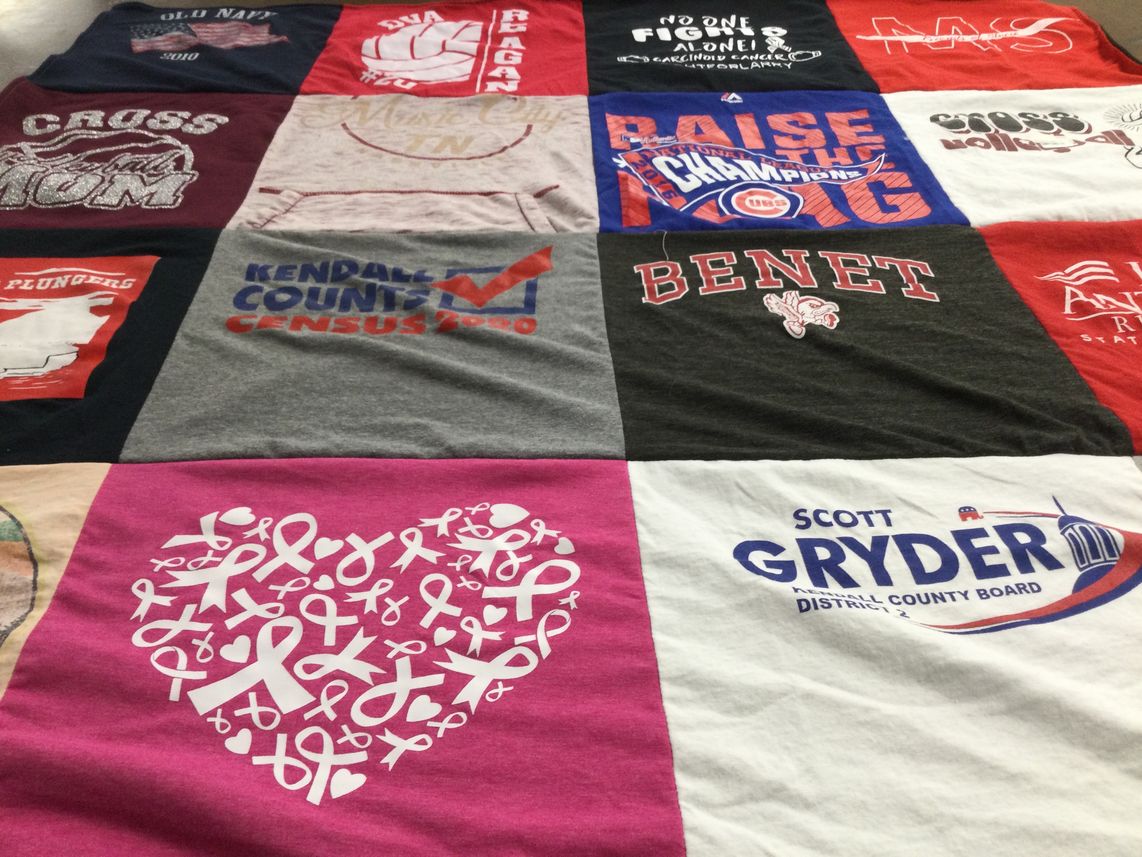 T-shirt quilt from benet academy by Heather from IL