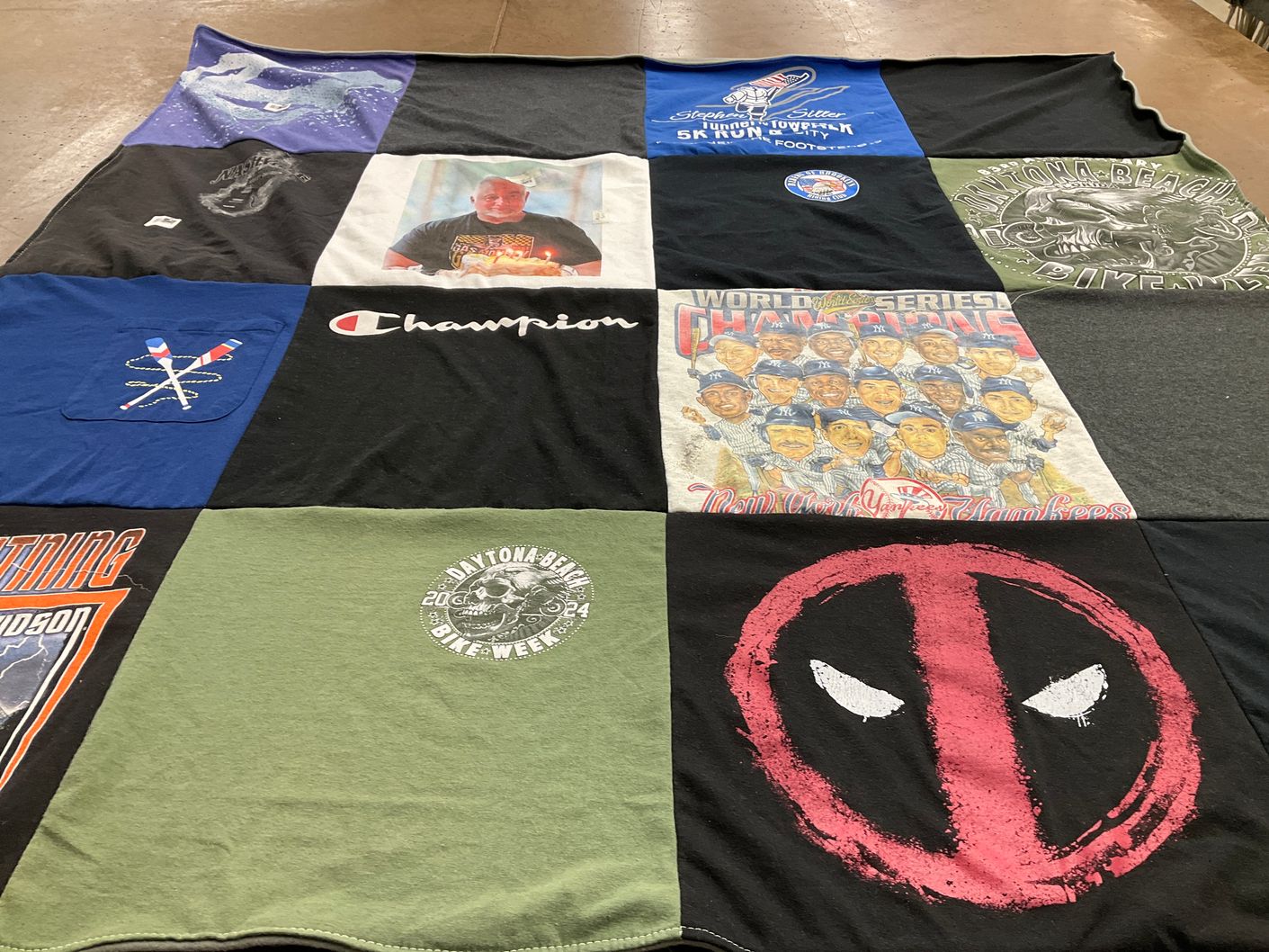 T-shirt quilt featuring new york yankees by Patricia from CA