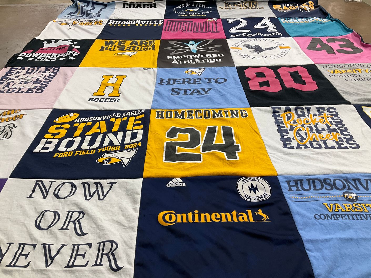 T-shirt quilt featuring hudsonville eagles by Stephanie from MI
