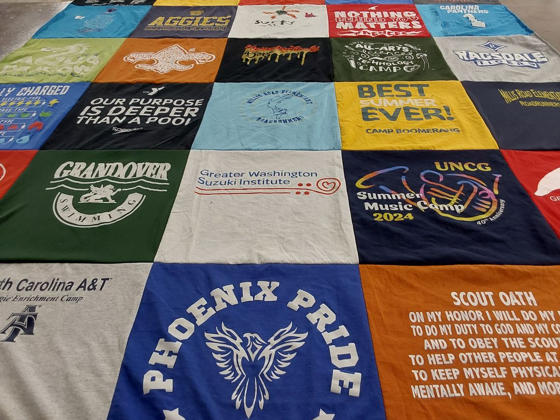 T-shirt quilt from north carolina agricultural and technical state university, university of north carolina greensboro by Enid from NC