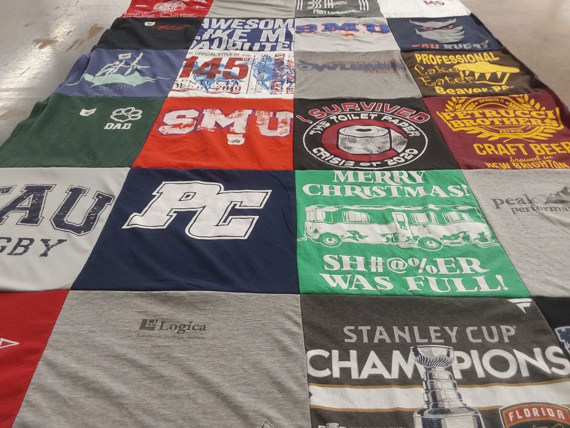T-shirt quilt featuring florida atlantic university rugby by carrie from FL