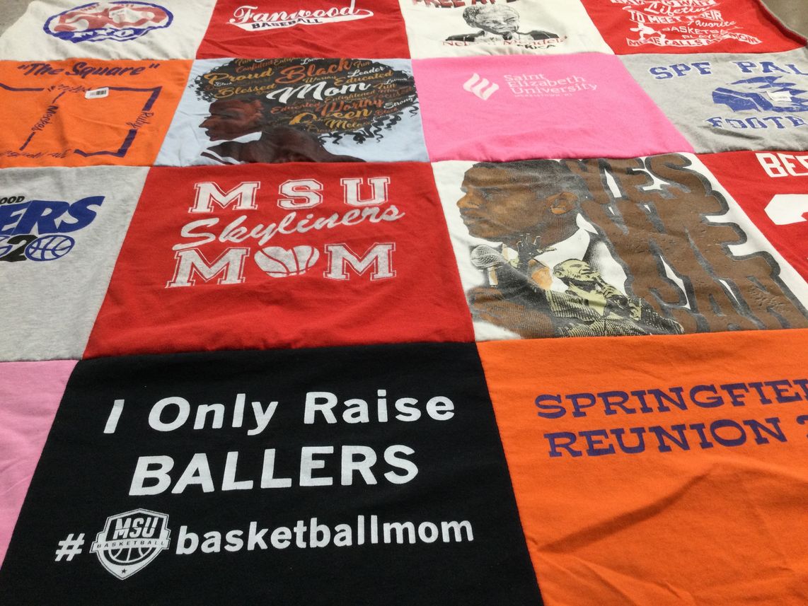 T-shirt quilt featuring msu skyliners by JUANITA from NJ