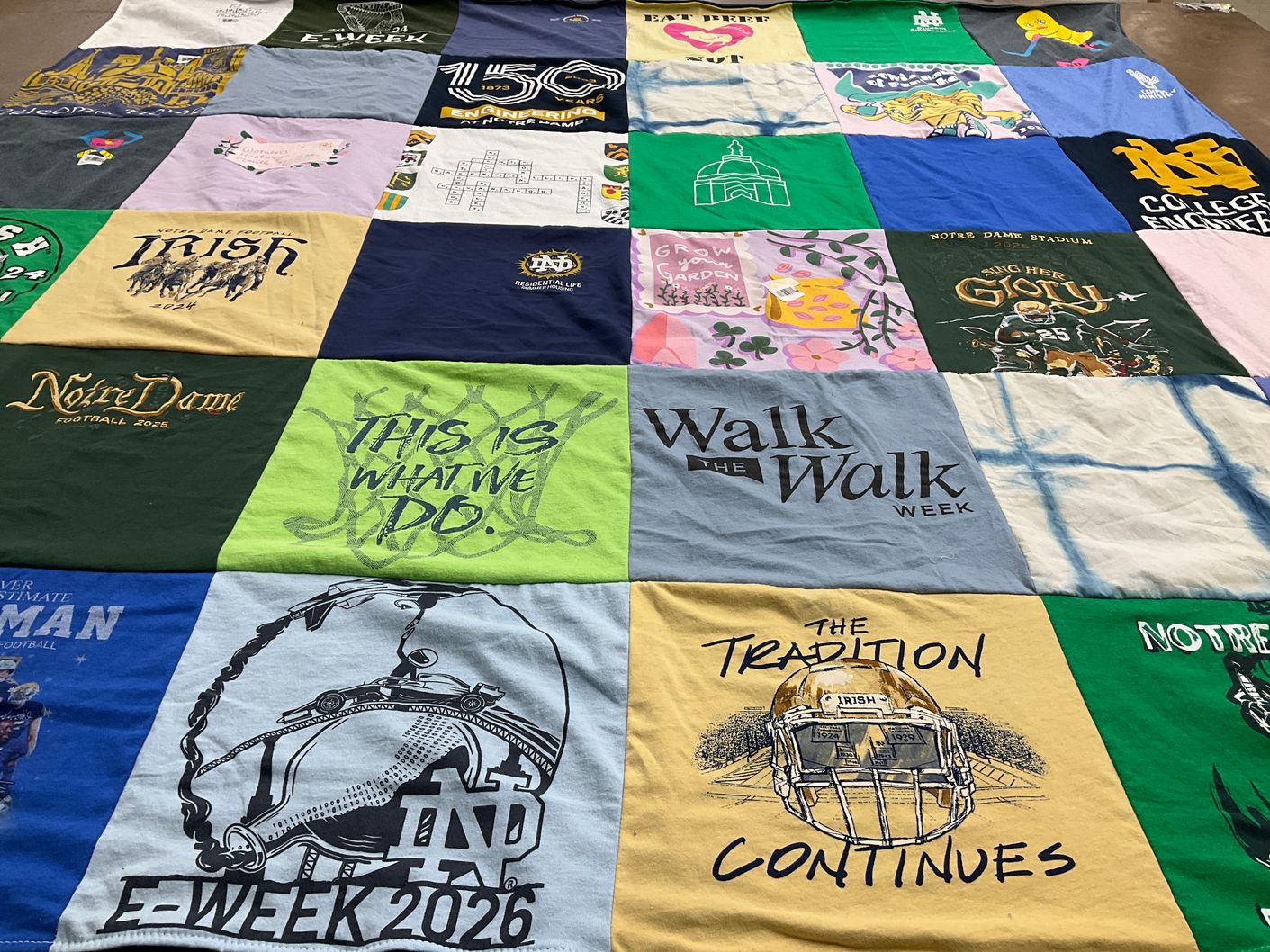 T-shirt quilt featuring notre dame football by Teresa from CA