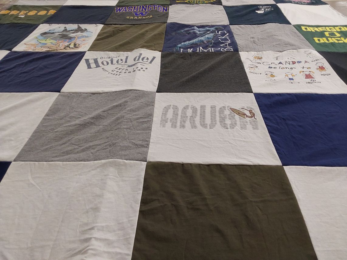 T-shirt quilt from university of oregon, university of washington by Demi from OR