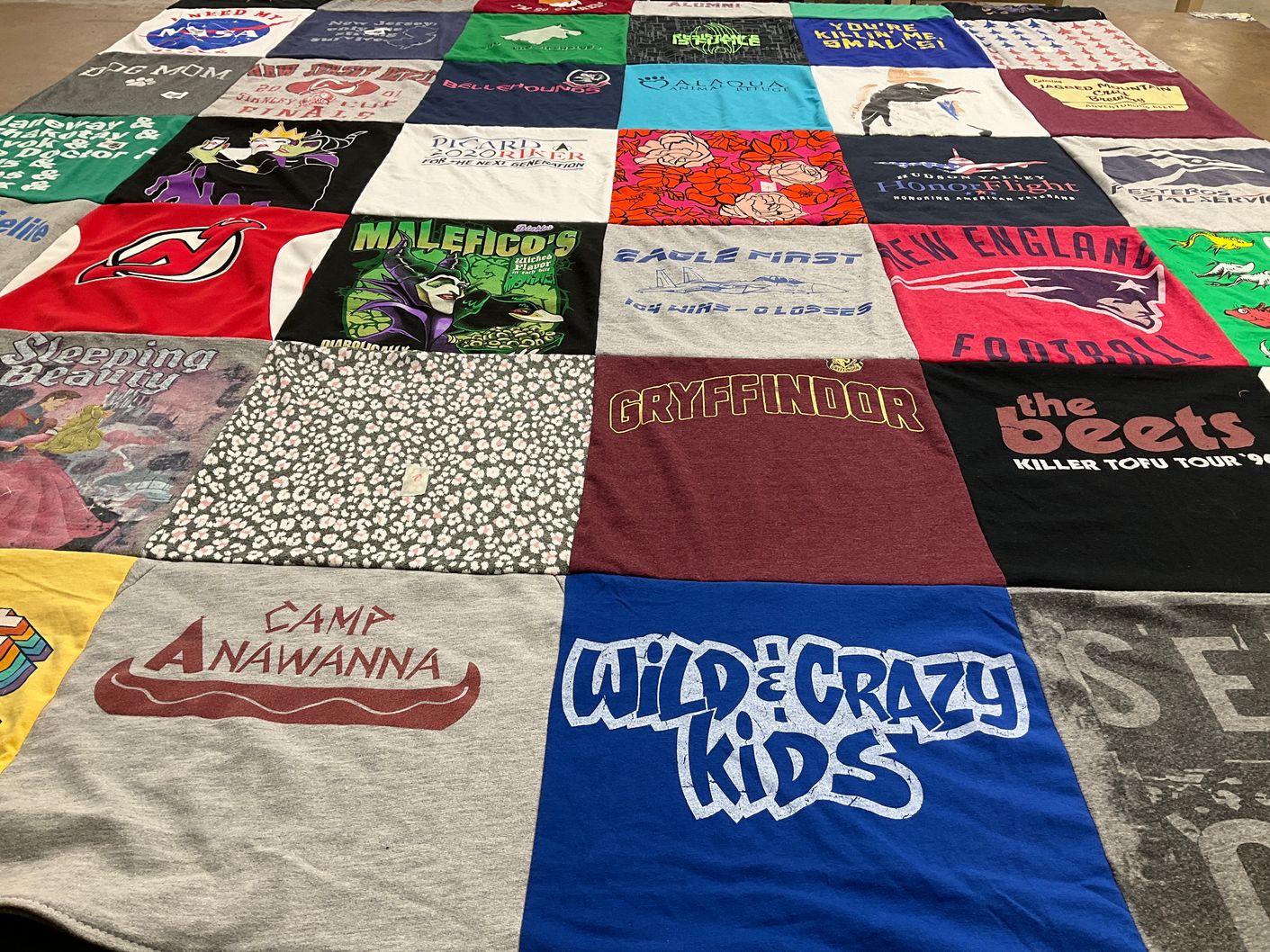 T-shirt quilt featuring new england patriots by Meghan from SC