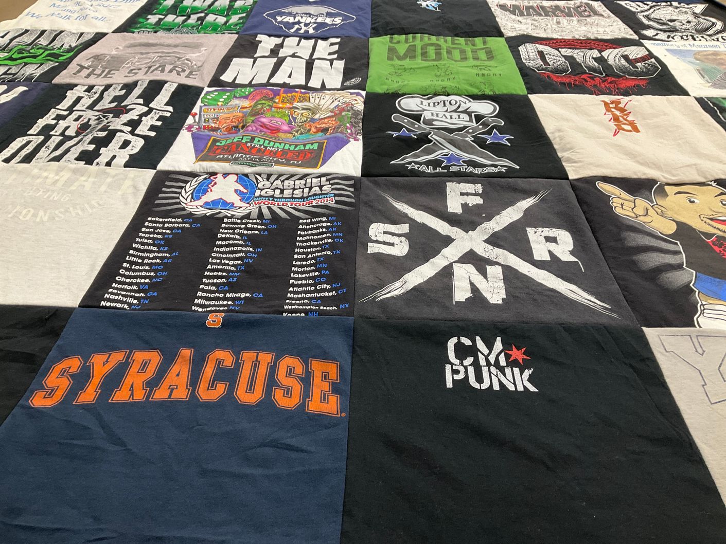 T-shirt quilt featuring yankees by Virginia from NY