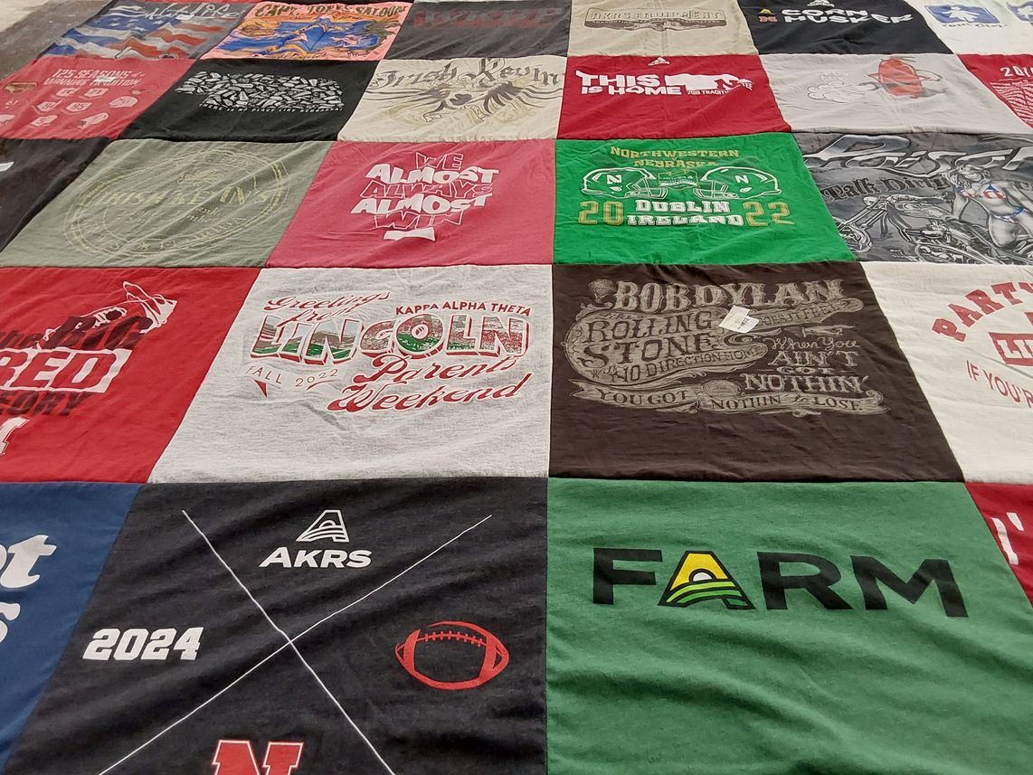 T-shirt quilt featuring university of nebraska cornhuskers by Jennifer from NE
