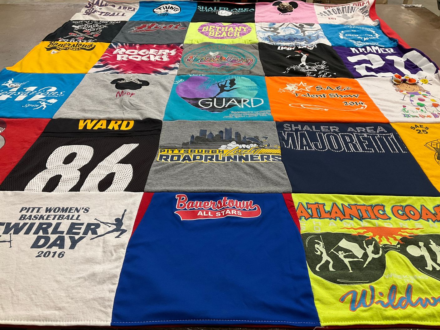 T-shirt quilt featuring pittsburgh road runners by Amy from PA