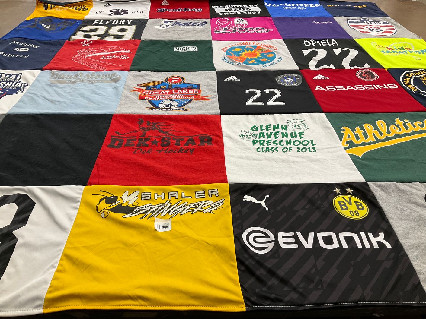 T-shirt quilt featuring chicago fire soccer club, borussia dortmund by Amy from PA