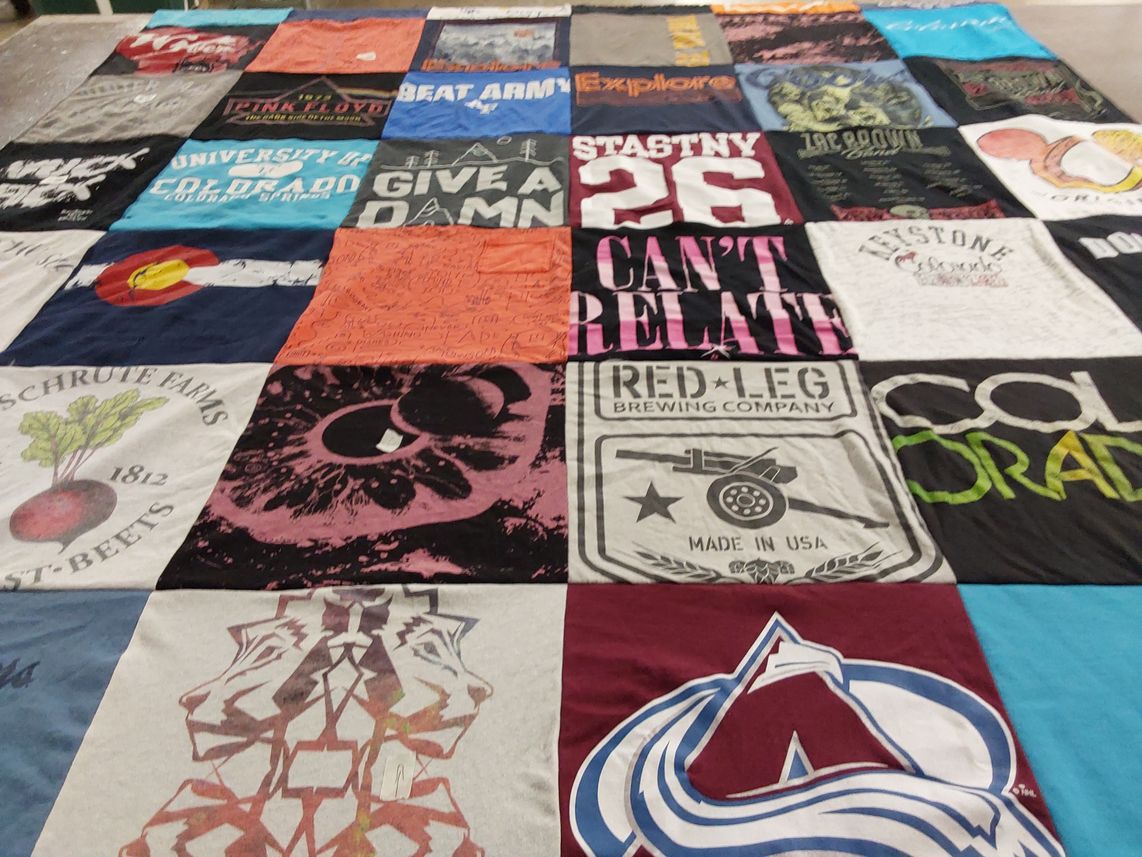 T-shirt quilt featuring colorado avalanche by Carly from CO