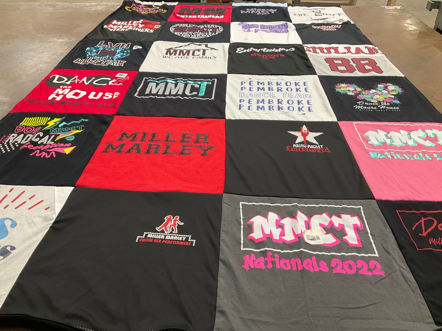 T-shirt quilt from pembroke dance team by Dara from KS