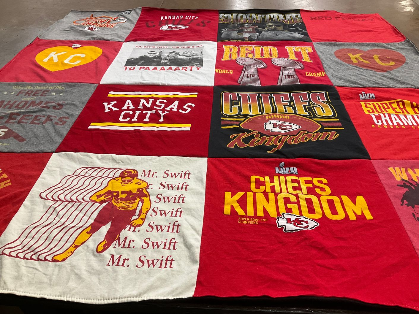 T-shirt quilt featuring kansas city chiefs by Dara from KS