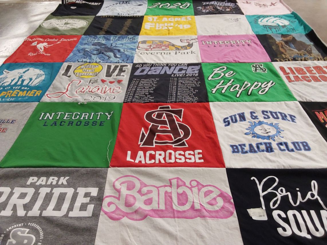 T-shirt quilt featuring severna park high school lacrosse, integrity lacrosse by Kristen from MD
