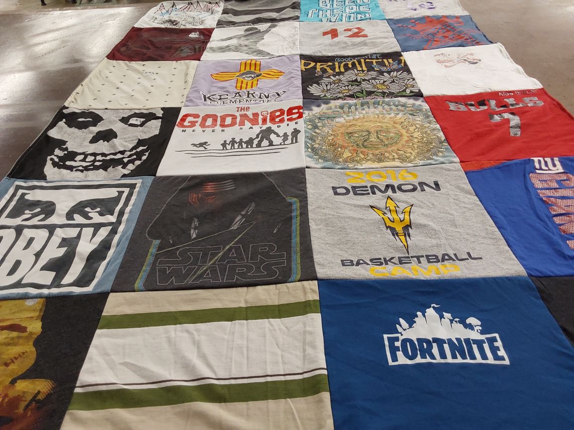 T-shirt quilt from kearny elementary school by Kristina from NM