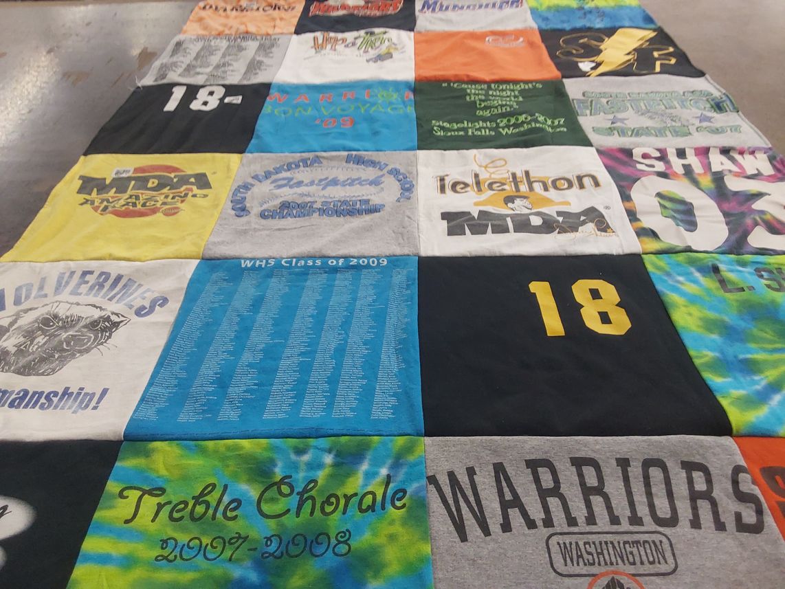 T-shirt quilt featuring warriors by Lanae from AZ