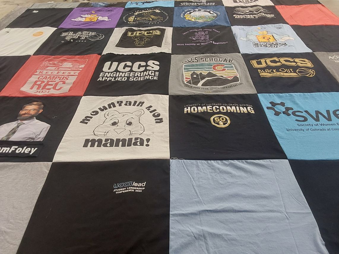 T-shirt quilt from university of colorado colorado springs by Kimberly from CO