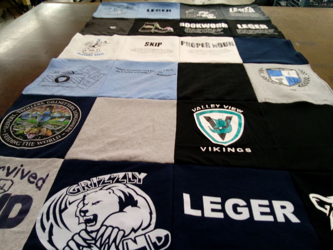 T-shirt quilt from valley view high school by Andrea from WA