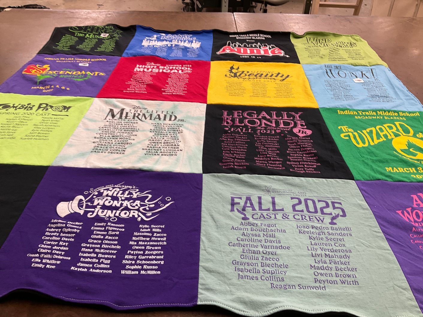 T-shirt quilt from indian trails middle school by Christina from FL