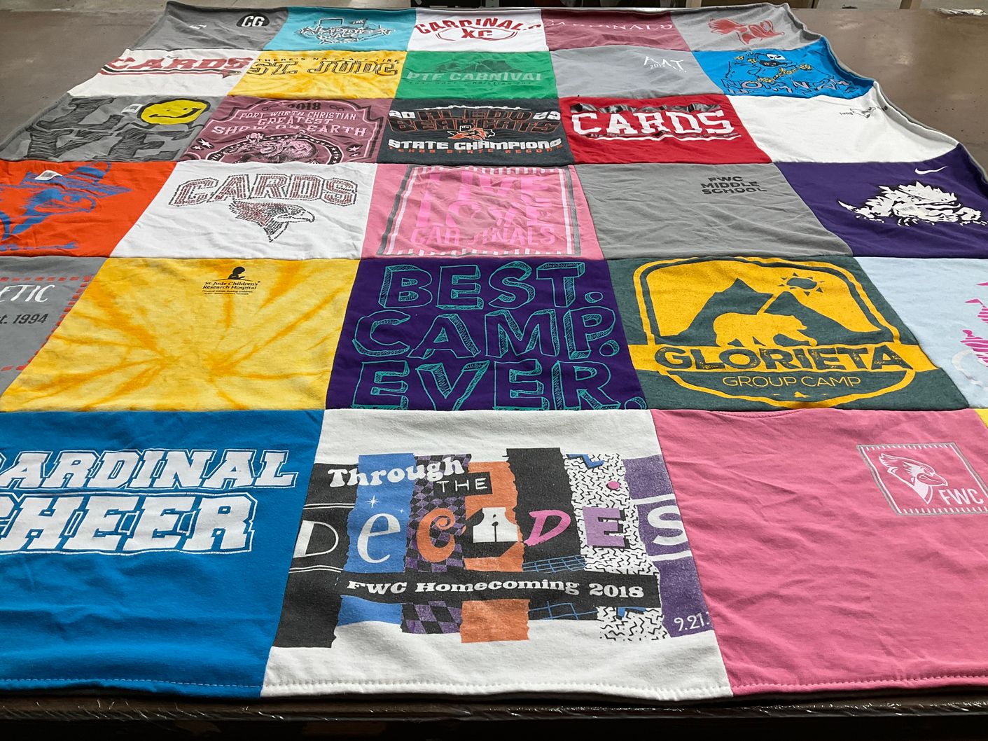 T-shirt quilt featuring fwc soccer by Linda from TX