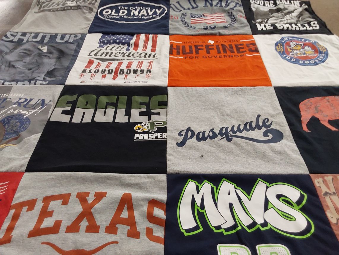 T-shirt quilt featuring mavs by Kathleen from TX