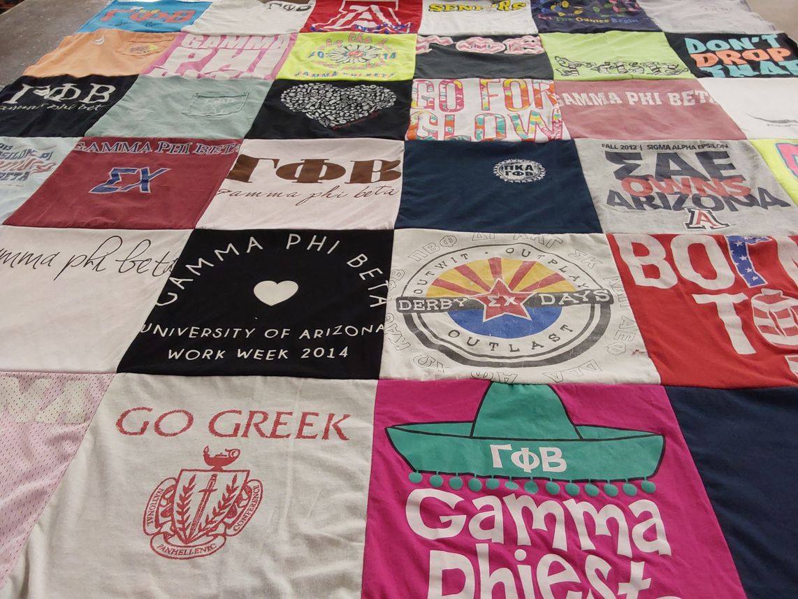 T-shirt quilt from university of arizona by Cheryle from AZ